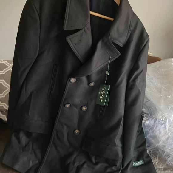 NWT - Ralph Lauren Mens Black Overcoat - Picture 2 of 3